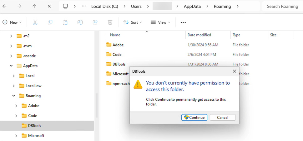 Error message Error message