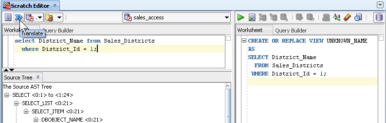Translation scratch editor interface Translation scratch editor interface