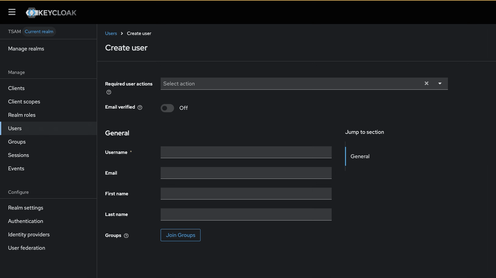 Create user Create user