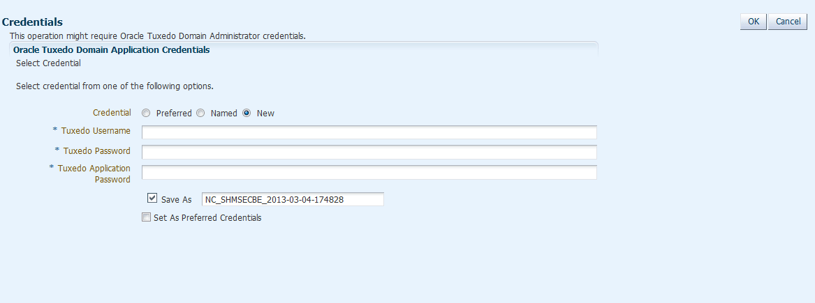 Credentials Page Credentials Page