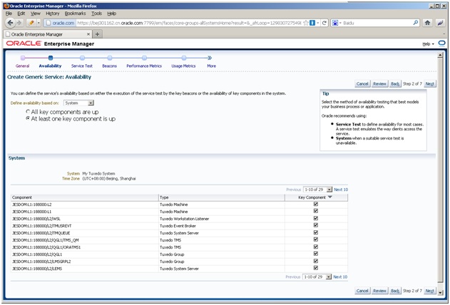 Creating Enterprise Manager services SLA (Continued) Creating Enterprise Manager services SLA (Continued)
