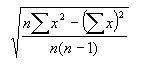 formula for @STDEV