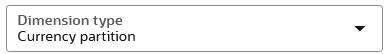 Member properties, General tab, showing Currency partition selected as the dimension type