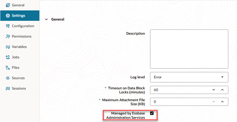 EAS lite option in application context, Settings