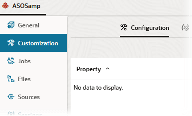 Image of the Redwood application config area, with no configuration properties added.