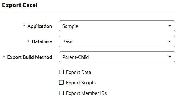 Image of the Export Excel dialog box, in Jobs. Image of the Export Excel dialog box, in Jobs.