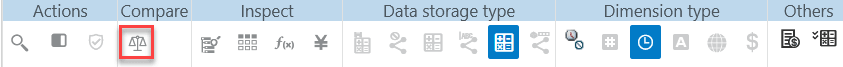 Image of the outline toolbar, with the compare outlines icon highlighted. Image of the outline toolbar, with the compare outlines icon highlighted.