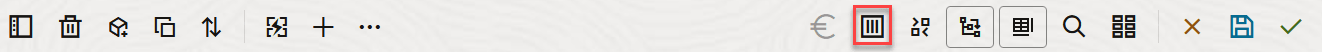 Image of the outline toolbar with the display in columns icon highlighted. Image of the outline toolbar with the display in columns icon highlighted.