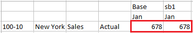 Image of a grid showing sb1 and Base, both with a value of 678. Image of a grid showing sb1 and Base, both with a value of 678.