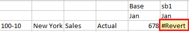 Image of a grid showing #Revert in the sb1 cell. Image of a grid showing #Revert in the sb1 cell.