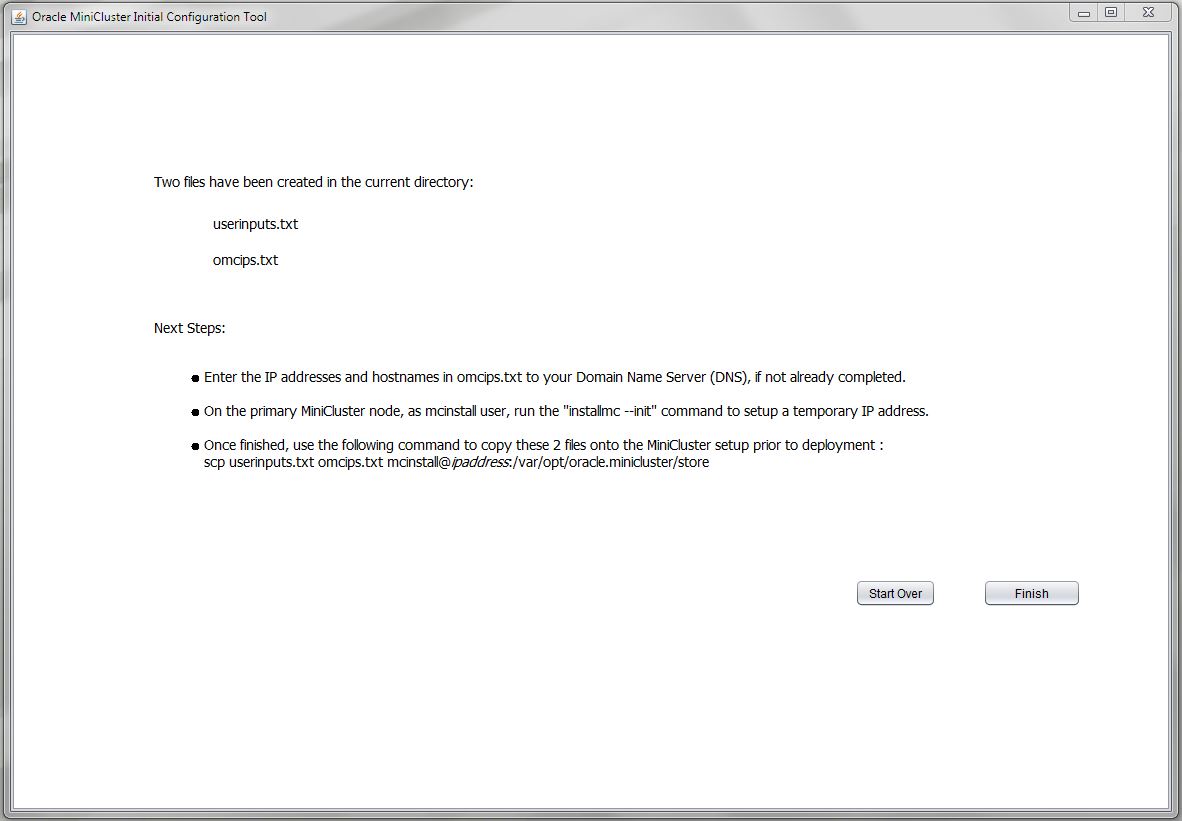 image:Figure showing the Generate screen in the Initial                                     Configuration tool.