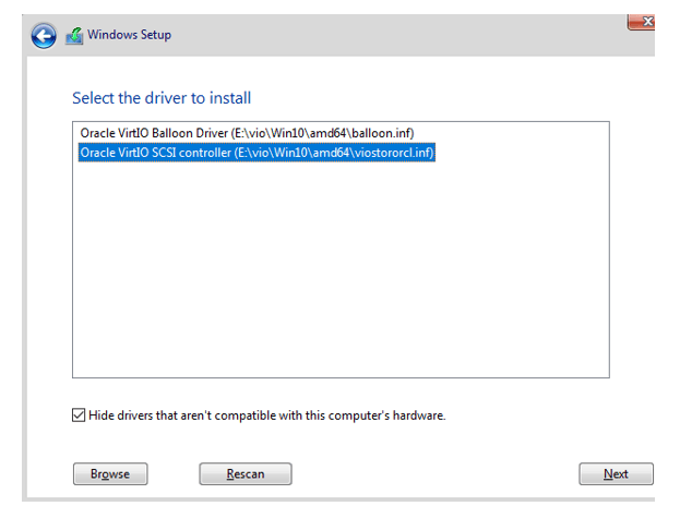 Description of driver_selection_windows_setup.png follows Description of driver_selection_windows_setup.png follows
