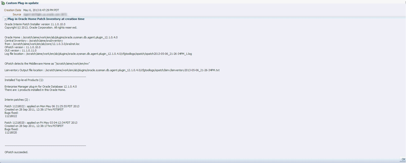Custom Plug-in Update Information Page Custom Plug-in Update Information Page