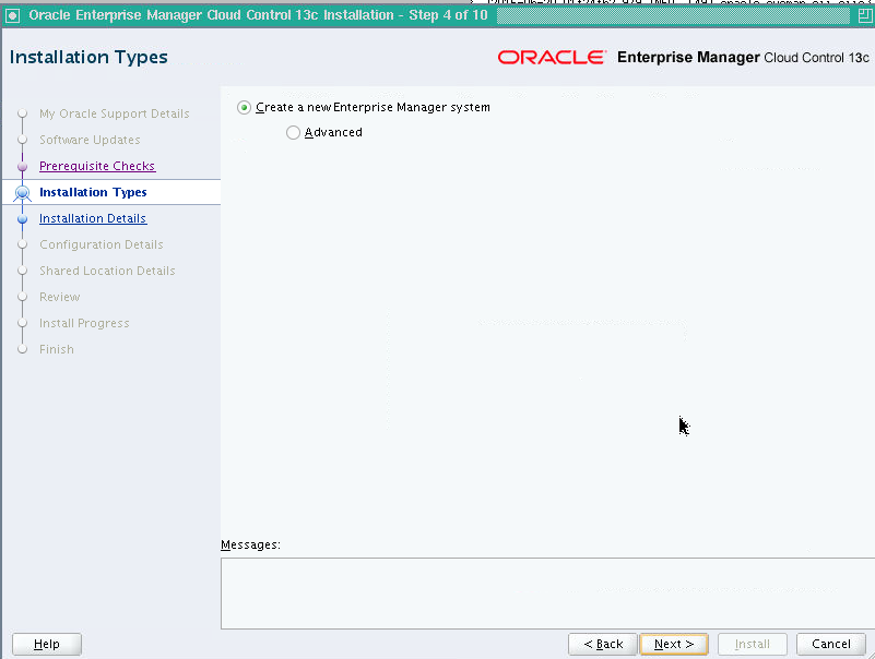 Installation Types Wizard
