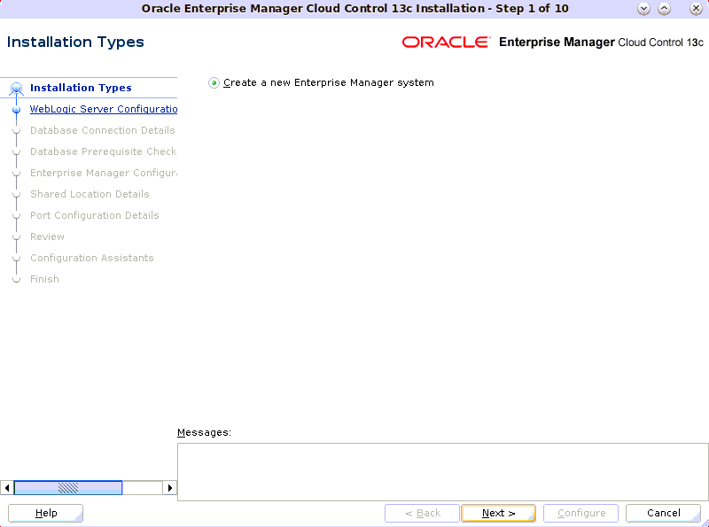 Installation Types Wizard
