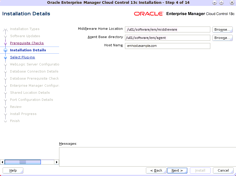 Installation Details Screen for Simple Installation Installation Details Screen for Simple Installation
