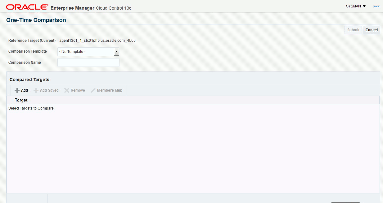 Screen shot of the first step of the comparison wizard Screen shot of the first step of the comparison wizard