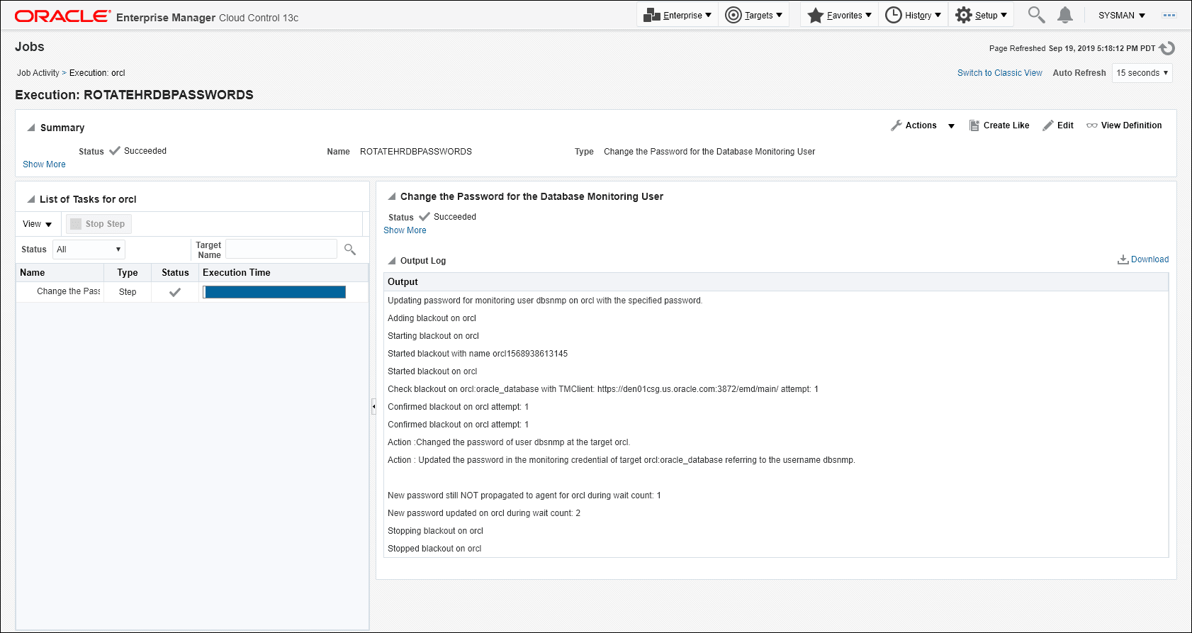 Job Run Output Job Run Output