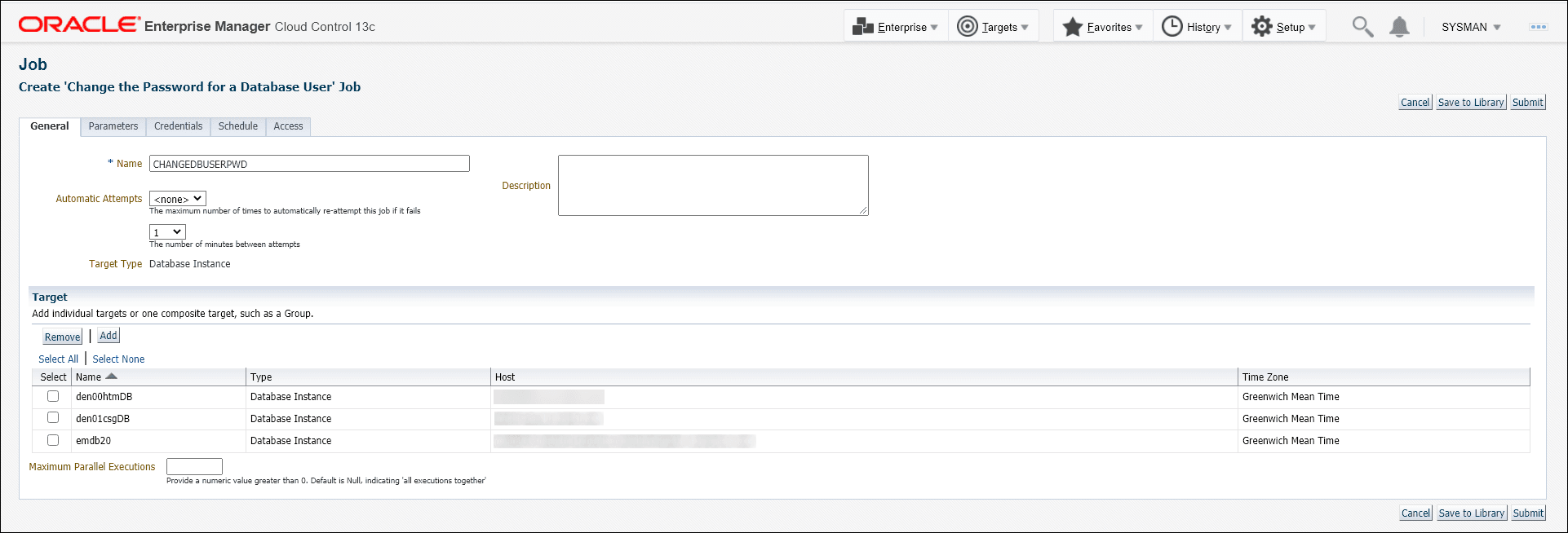 Graphic shows the Create Job page. Graphic shows the Create Job page.