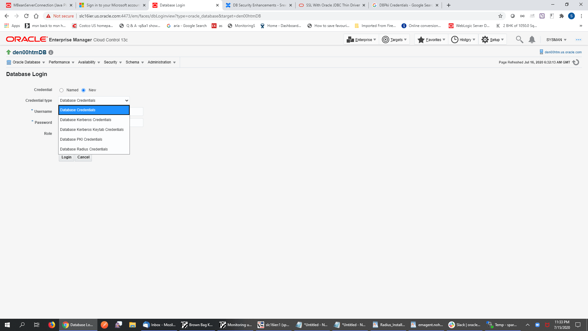 Graphic shows a credential type selector for one-time login.