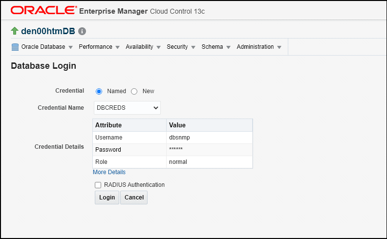 Graphic shows the original EM 13.4 RADIUS login Graphic shows the original EM 13.4 RADIUS login
