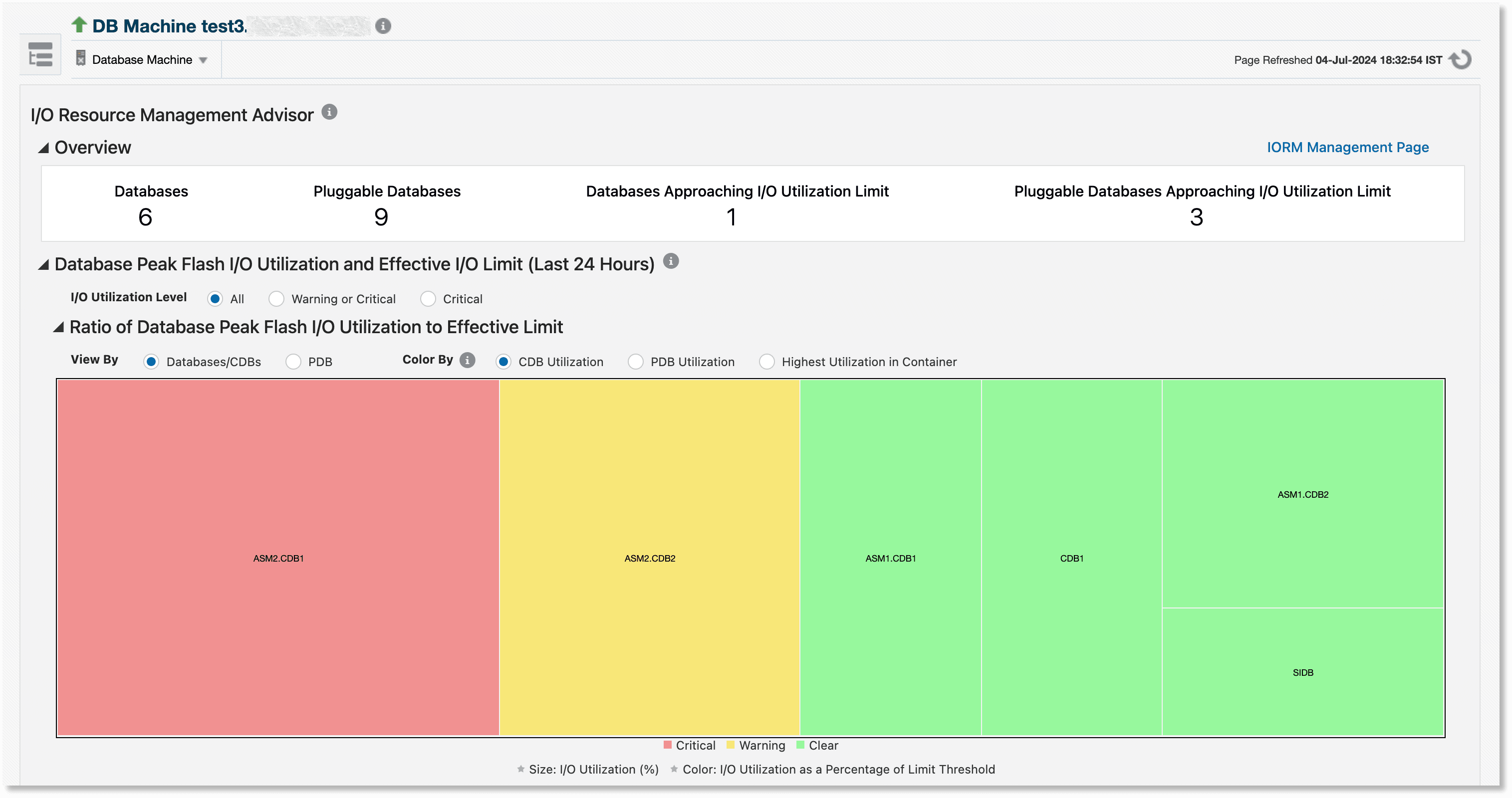 I/O Resource Management Advisor home