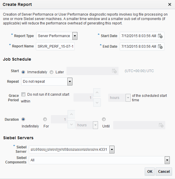 Create Report page. Create Report page.