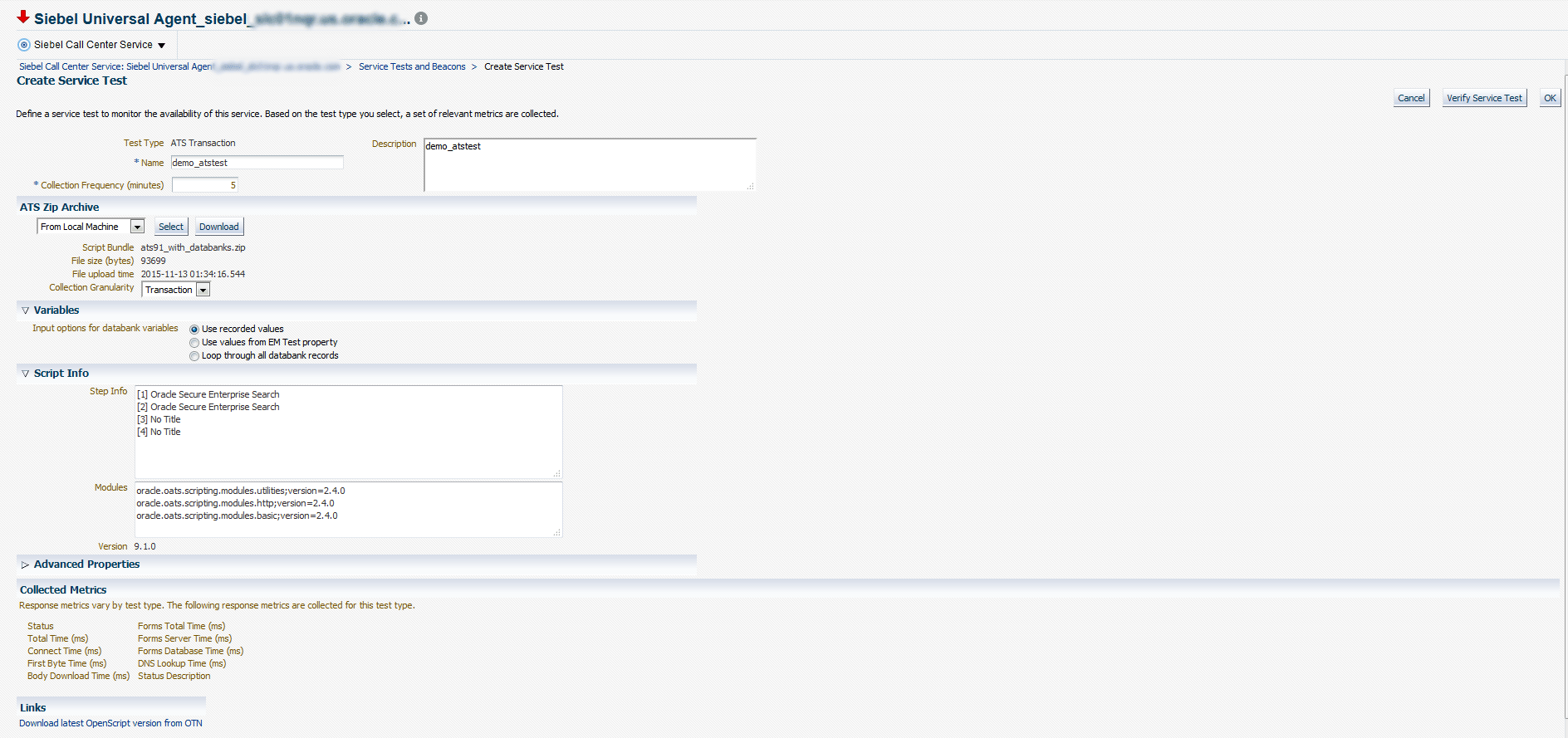 Create Service Test Create Service Test