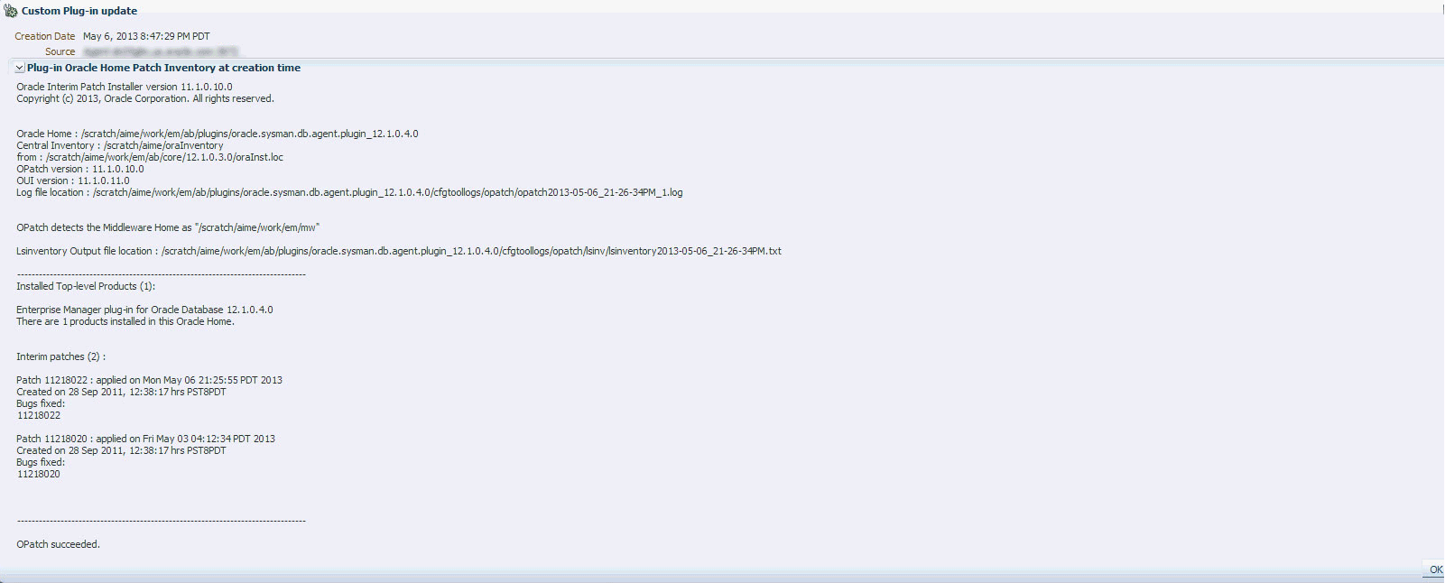 Custom Plug-in Update Information Page