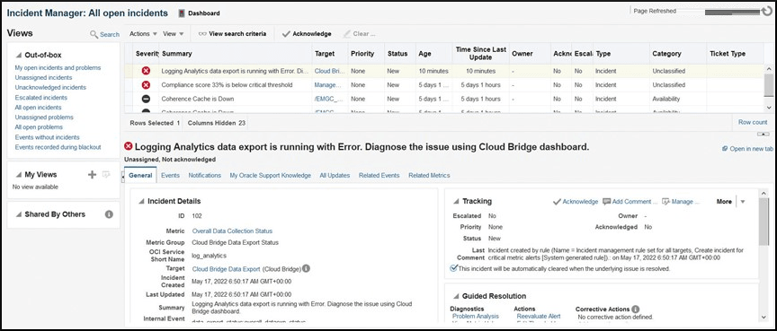 Image shows Incident Manager