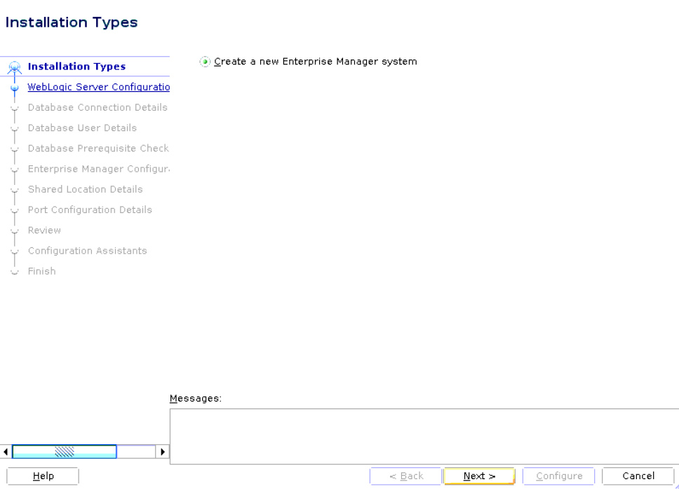 Installation Types Wizard