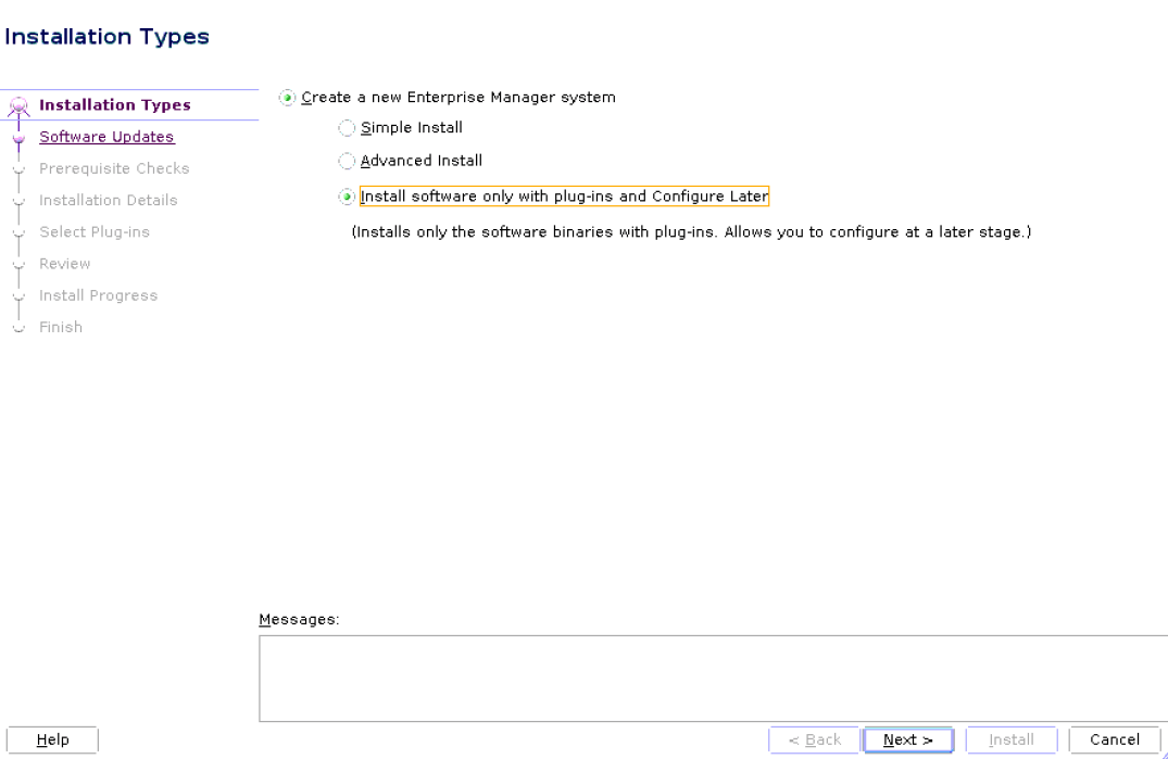 Installation Types Wizard