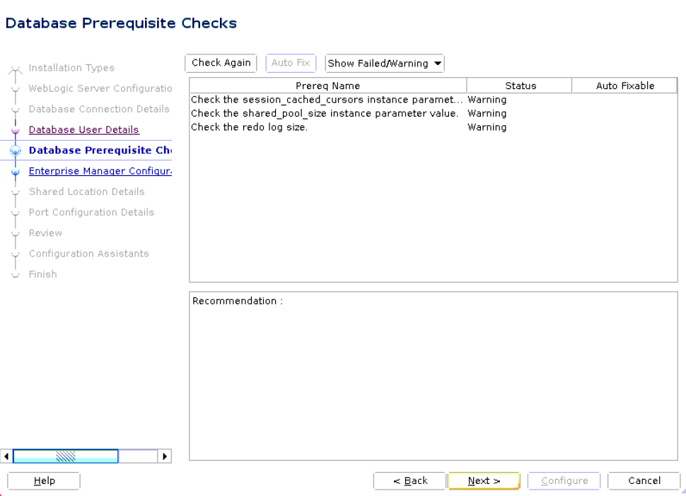 Database Prerequisites