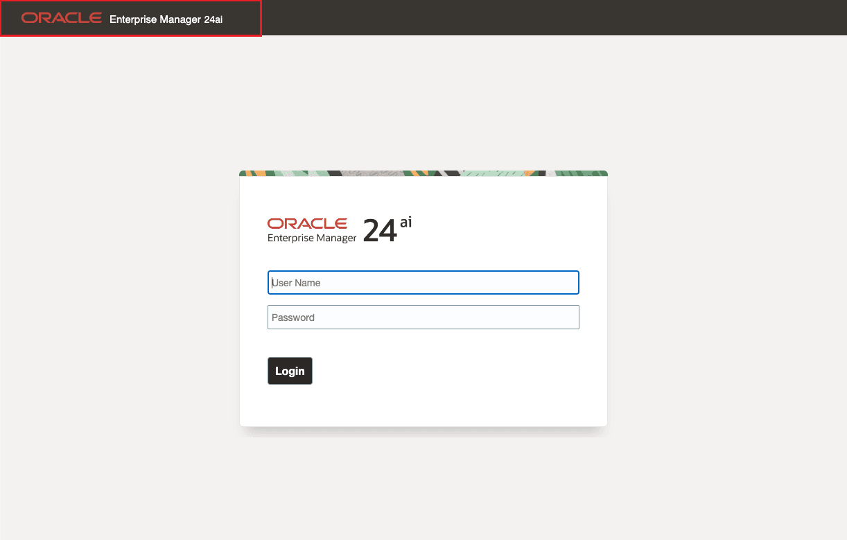 Logo on the Enterprise Manager login page