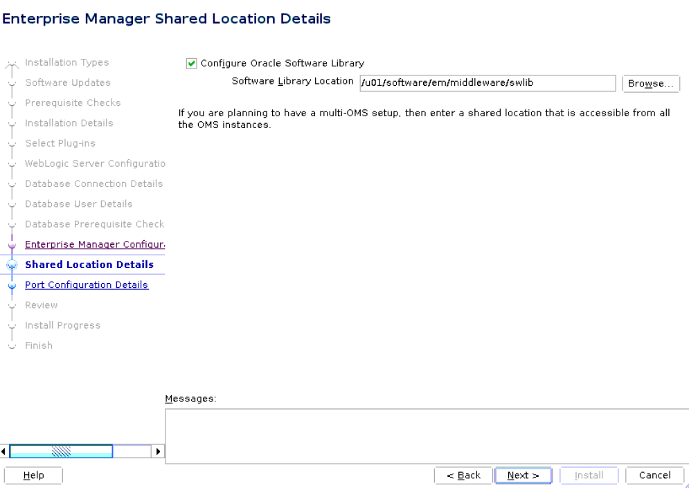 Shared Locations Details Screen for Advanced Installation Shared Locations Details Screen for Advanced Installation