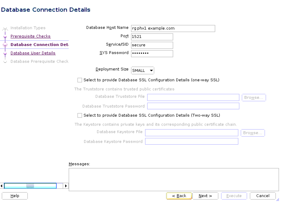 Database Connection Details