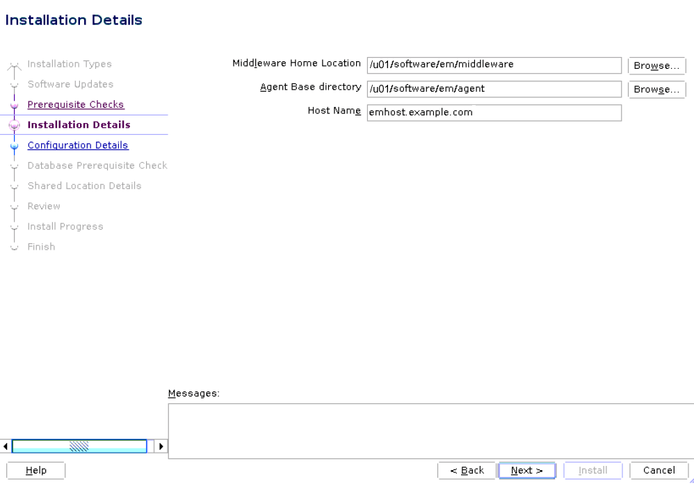 Installation Details Screen for Simple Installation Installation Details Screen for Simple Installation