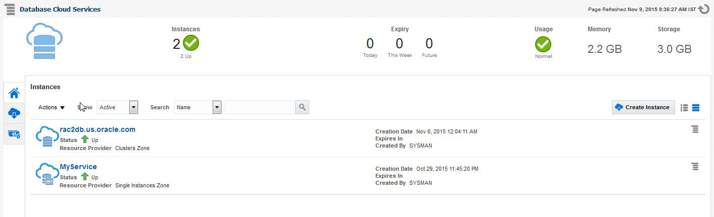 Database Cloud Self Service Portal Database Cloud Self Service Portal