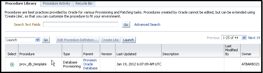 Procedure Library