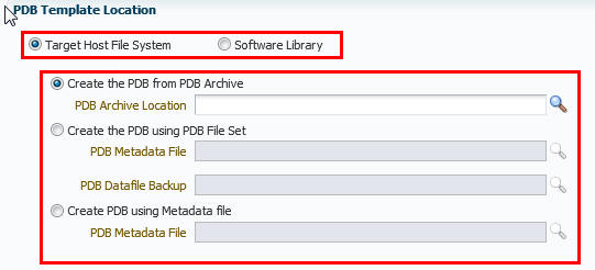 PDB Template Location Section