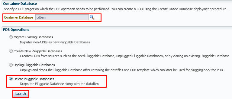 Pluggable Database Console