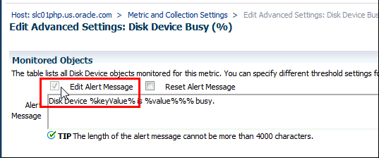 Edit Alert Message