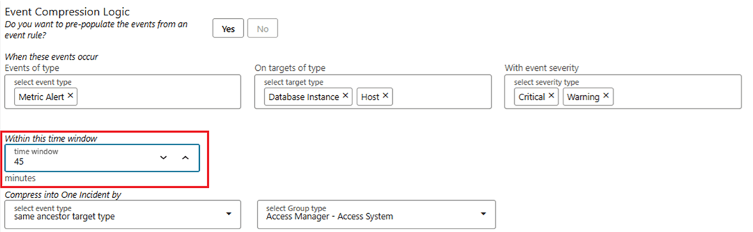 Event Compression Logic: Time Window
