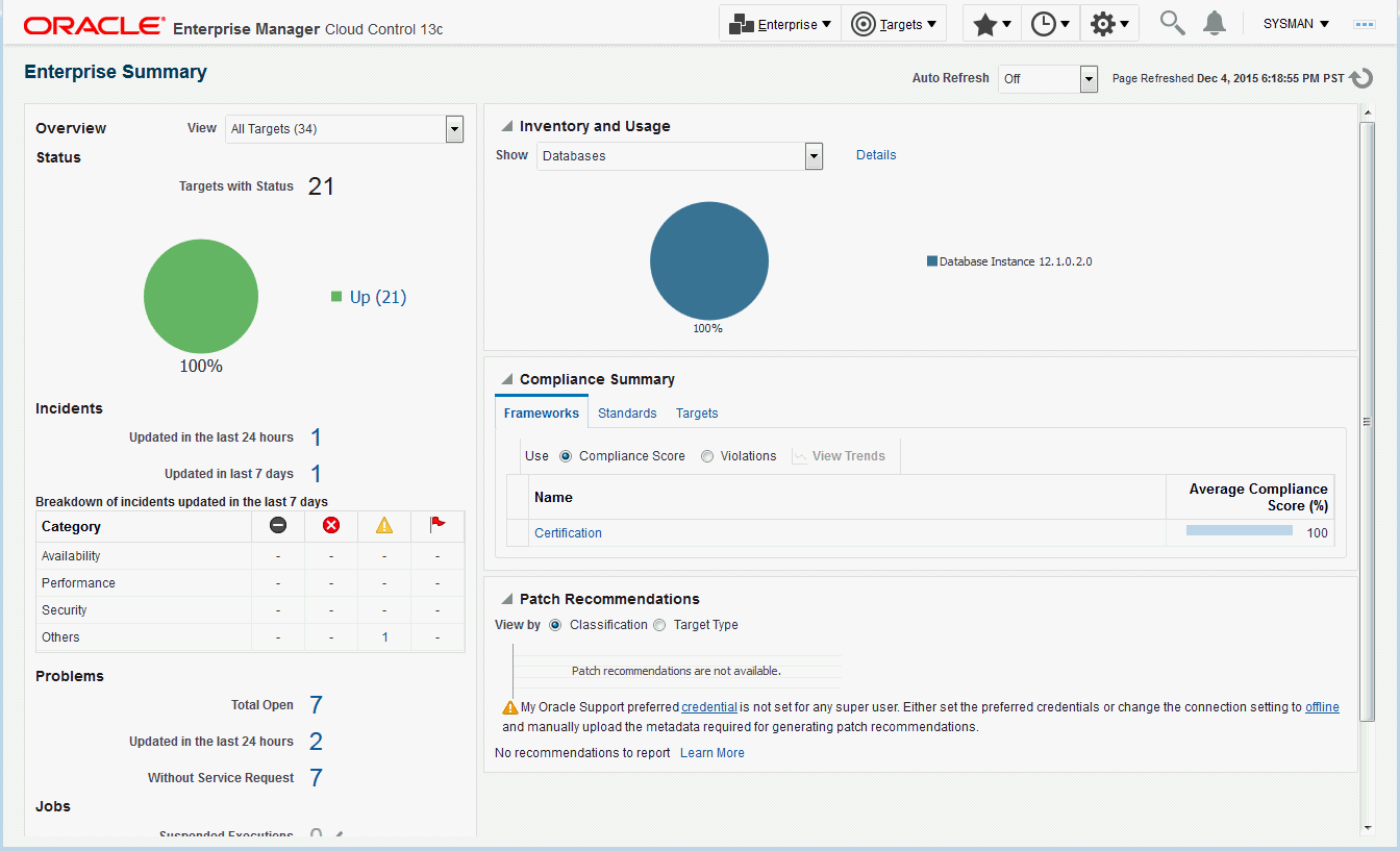 Enterprise Manager Console Enterprise Manager Console