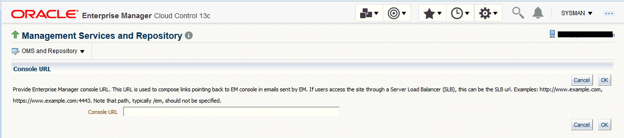 console URL change page