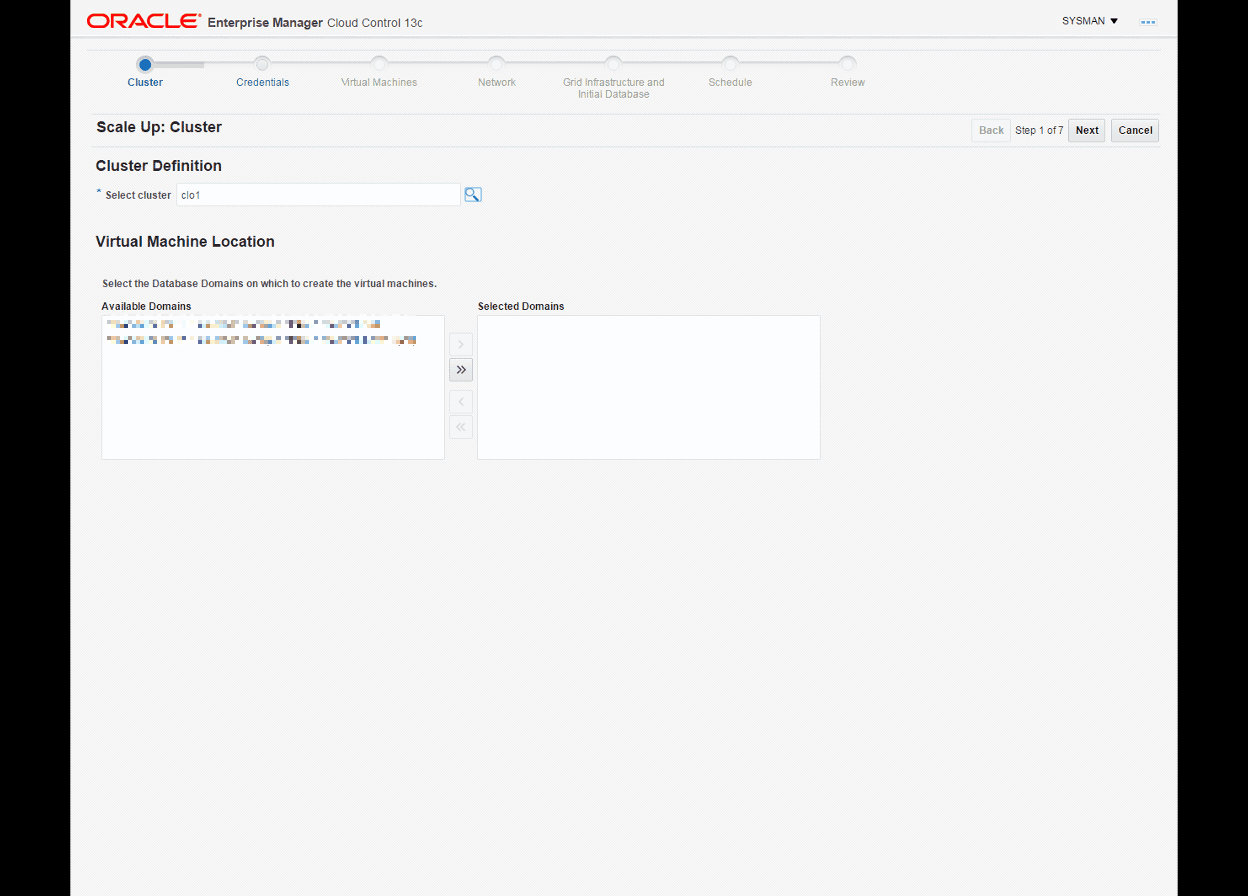 This image shows your cluster selection and the location of your virtual machine.