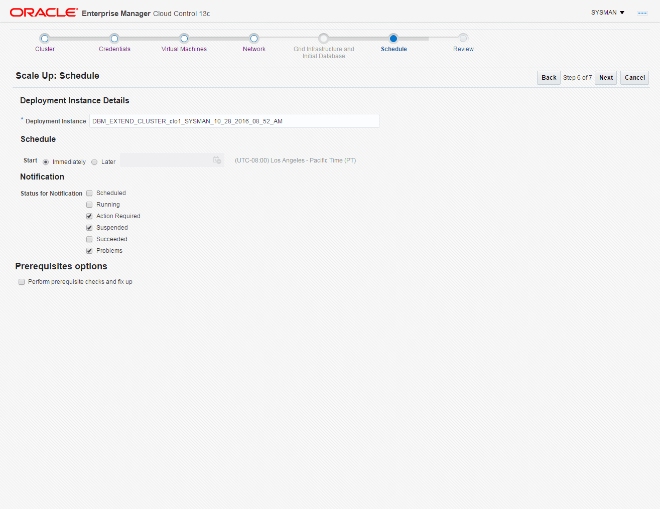 This image shows the deployment details and schedule.