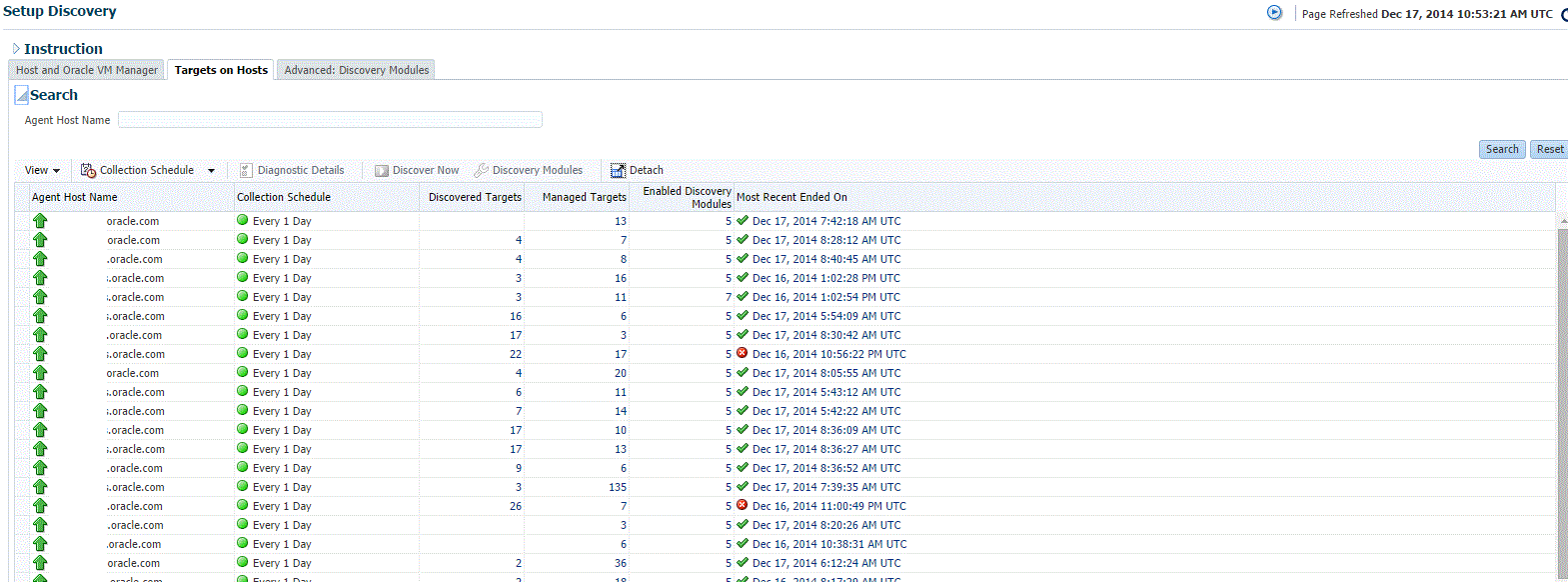 Setup Discovery page,
