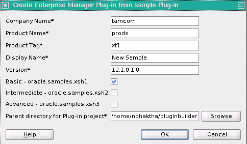 Dialog box showing fields for Company Name, Product Name, Product Tag, Display Name, Version Dialog box showing fields for Company Name, Product Name, Product Tag, Display Name, Version