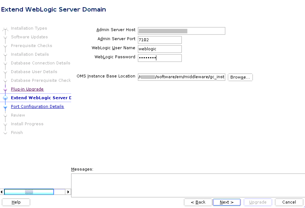 Extend WebLogic Server Domain